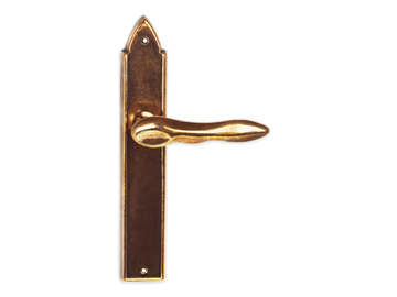 MOSSA - Bronze door handle on back plate by GIARA ART DESIGN-BRONZE - view 2